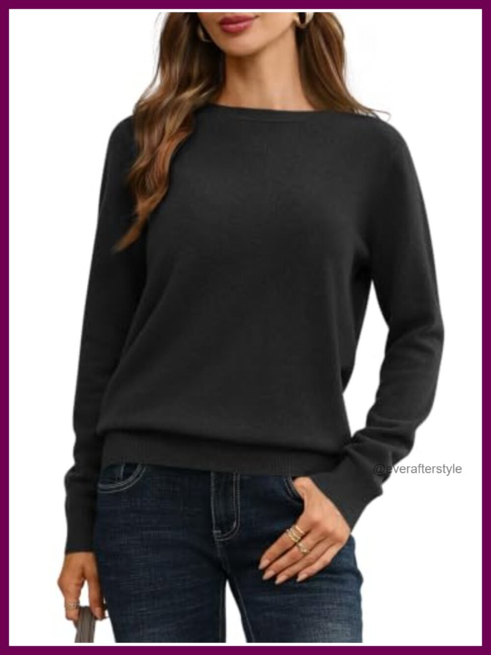 100% Wool Crewneck Long Sleeve Pullover Sweater Fall Layer